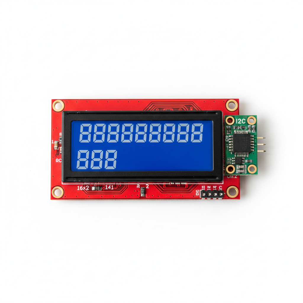 LCD 1602 I2C Module (Blue Light, Red Board)