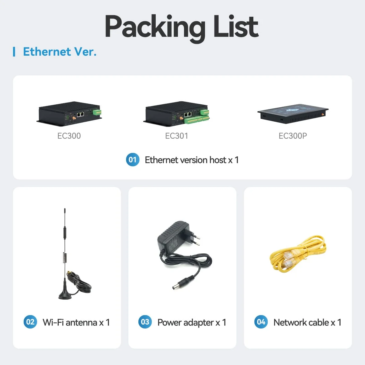 EC300 / EC301 / EC300P Touchscreen Multi-Interface ARM Industrial Computer for IoT & Industrial Automation