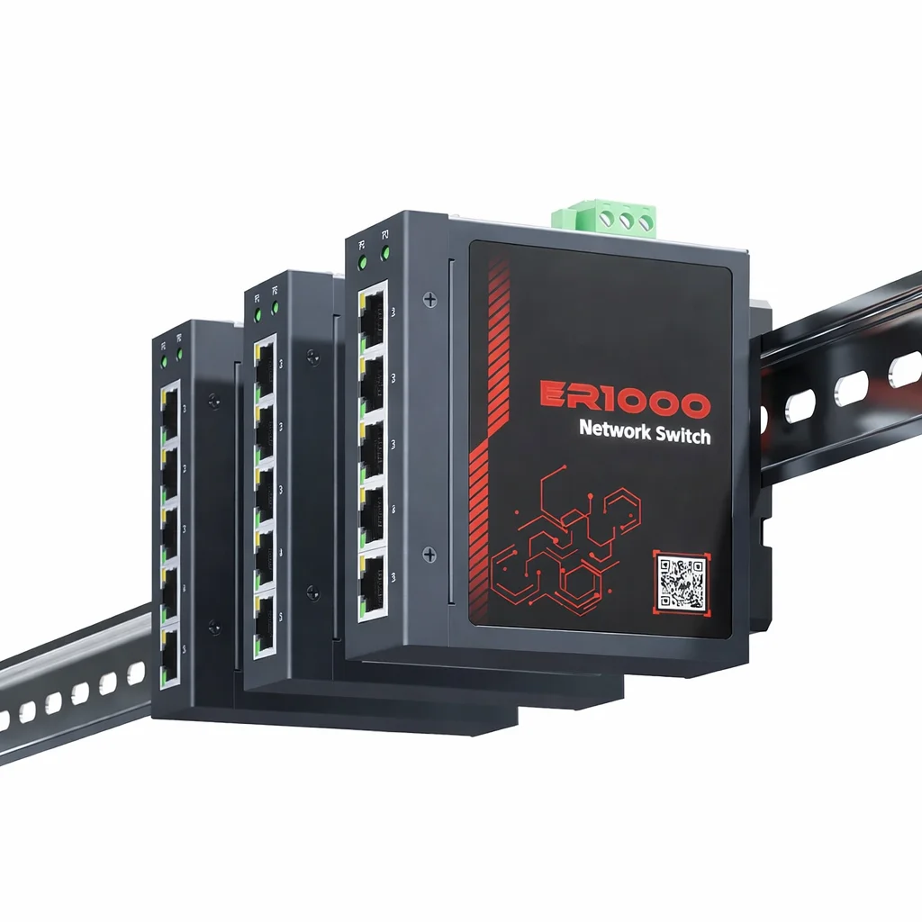ER1000 5-Port Gigabit Industrial Ethernet DIN-Rail Network Switch