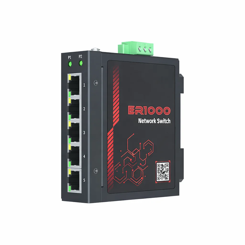 ER1000 5-Port Gigabit Industrial Ethernet DIN-Rail Network Switch