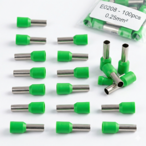 E0208 Green – Cord end terminals – In pack of 20pcs