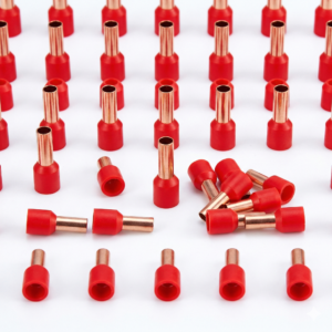 E0208 Red – Cord end terminals – In pack of 20pcs