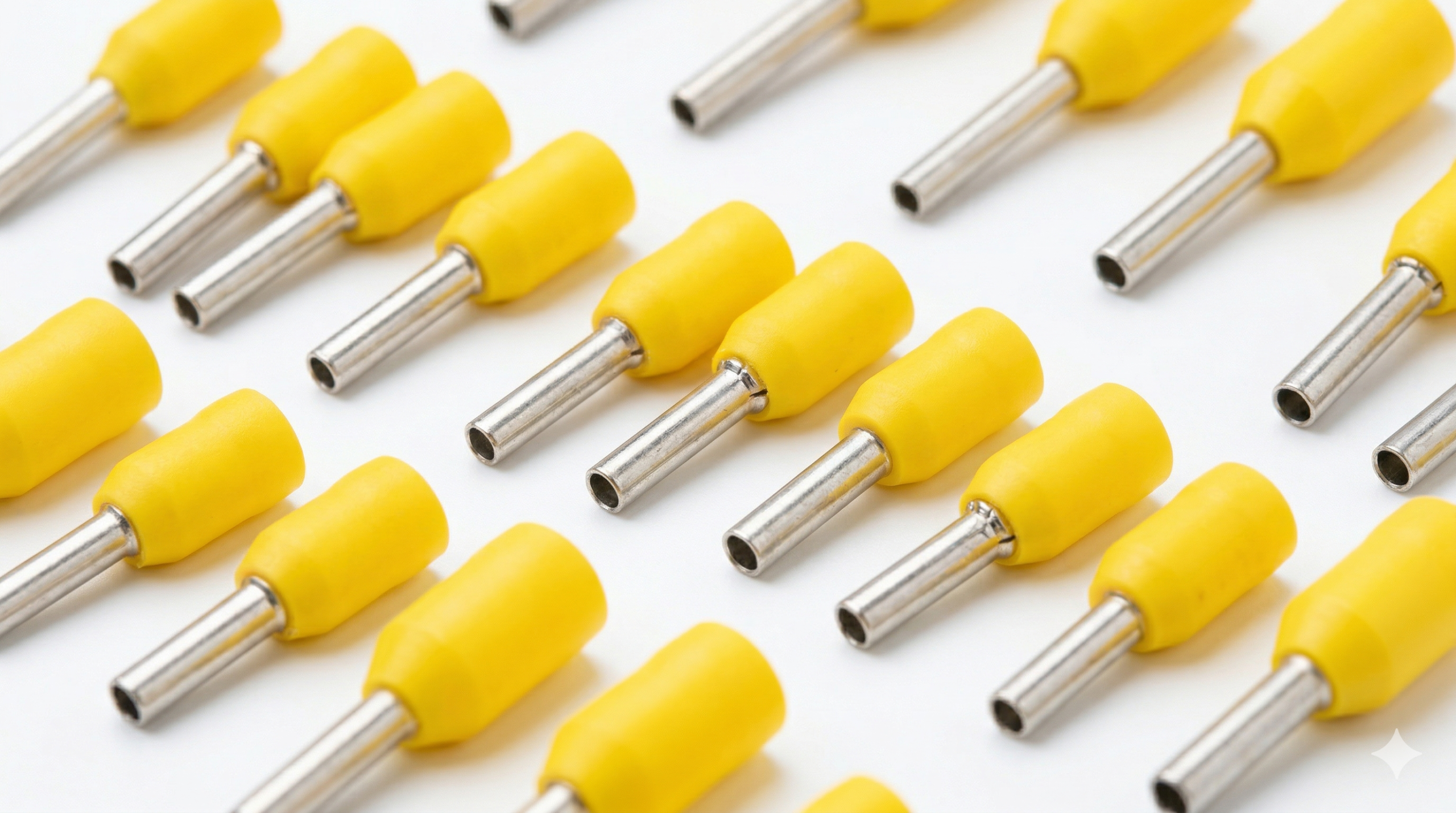 E0208 Yellow – Cord end terminals - In pack of 20pcs